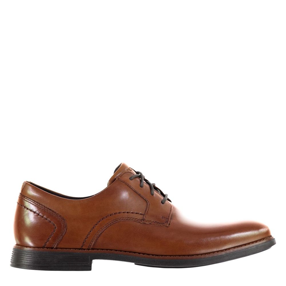 Rockport Plain Toe - Mens Oxfords - Cognac - NZ (BUD-268493)